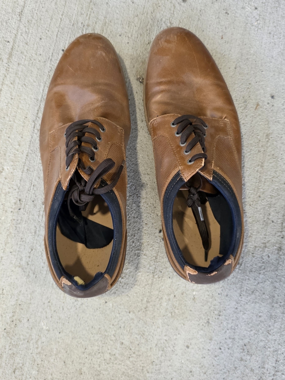 Men's Casual Leather Lace-Up Shoes - Tan- Call It Spring